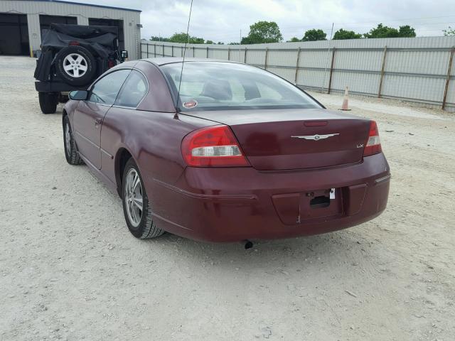 4C3AG42GX3E180762 - 2003 CHRYSLER SEBRING LX BURGUNDY photo 3