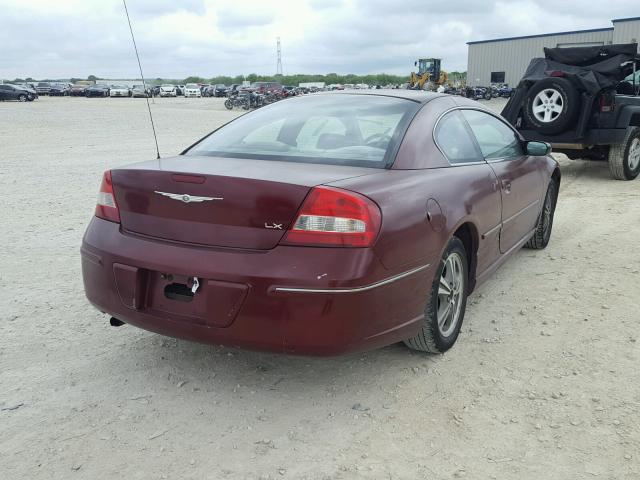 4C3AG42GX3E180762 - 2003 CHRYSLER SEBRING LX BURGUNDY photo 4