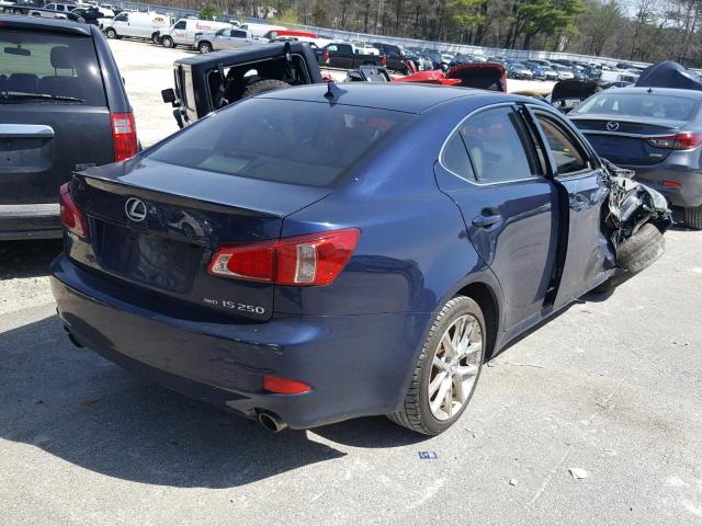 JTHCF5C27B5048301 - 2011 LEXUS IS 250 BLUE photo 4