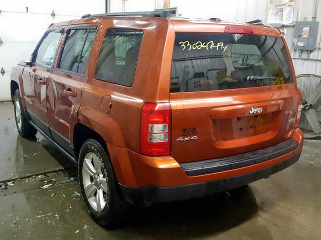 1C4NJRAB2CD594322 - 2012 JEEP PATRIOT ORANGE photo 3