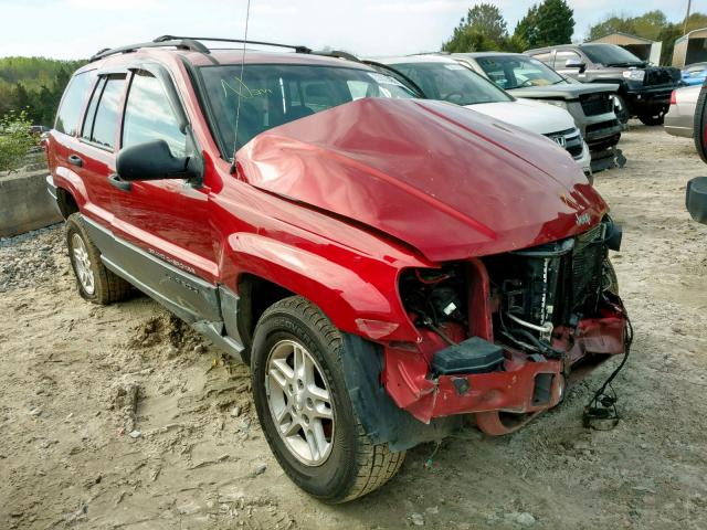 1J4GW48N54C332048 - 2004 JEEP GRAND CHER RED photo 1