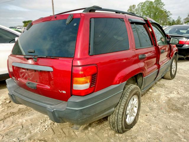 1J4GW48N54C332048 - 2004 JEEP GRAND CHER RED photo 4