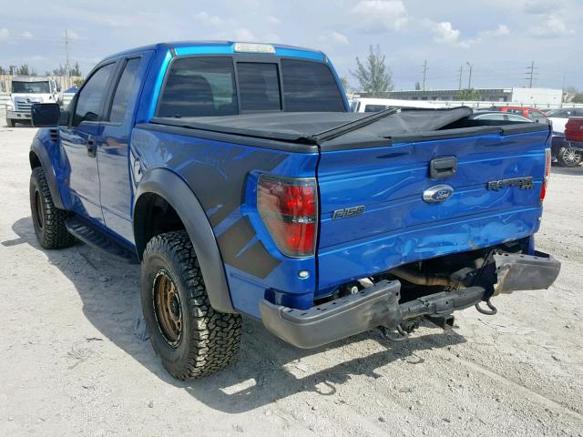 1FTEX1R61CFC89650 - 2012 FORD F150 SVT R BLUE photo 3