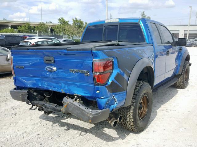 1FTEX1R61CFC89650 - 2012 FORD F150 SVT R BLUE photo 4