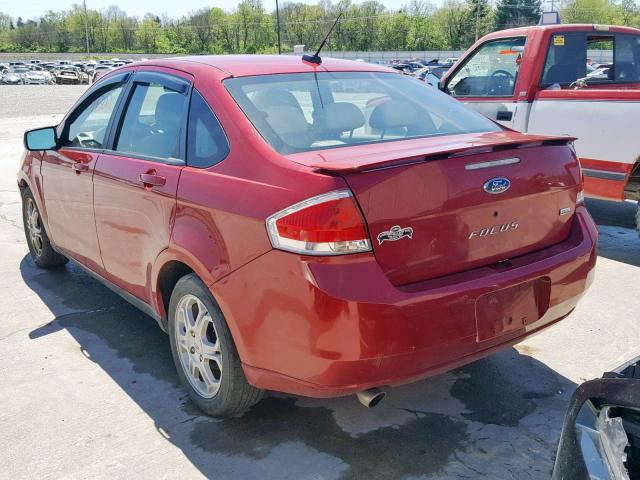 1FAHP36N59W161771 - 2009 FORD FOCUS SES MAROON photo 3