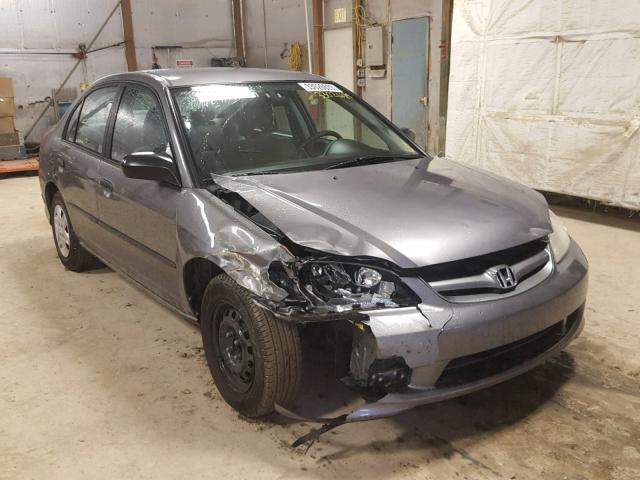 1HGES16315L006565 - 2005 HONDA CIVIC DX V GRAY photo 1