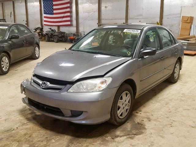 1HGES16315L006565 - 2005 HONDA CIVIC DX V GRAY photo 2