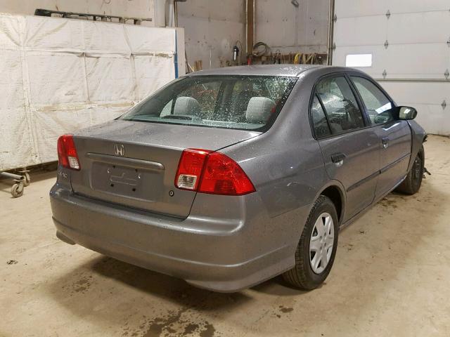 1HGES16315L006565 - 2005 HONDA CIVIC DX V GRAY photo 4