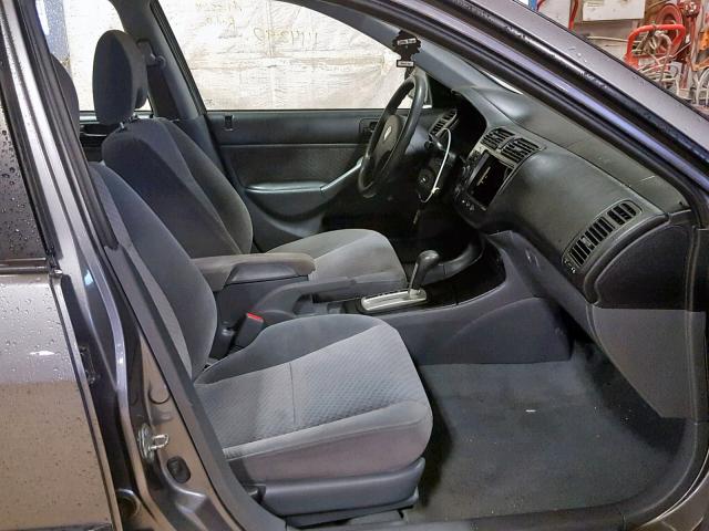 1HGES16315L006565 - 2005 HONDA CIVIC DX V GRAY photo 5