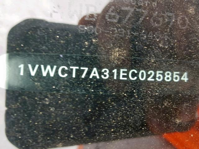 1VWCT7A31EC025854 - 2014 VOLKSWAGEN PASSAT SEL WHITE photo 10