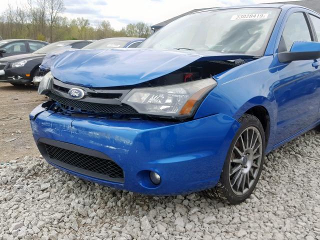 1FAHP3GN9BW184555 - 2011 FORD FOCUS SES BLUE photo 10