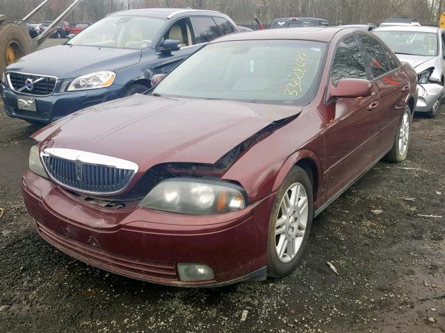 1LNHM87A93Y665369 - 2003 LINCOLN LS BURGUNDY photo 2