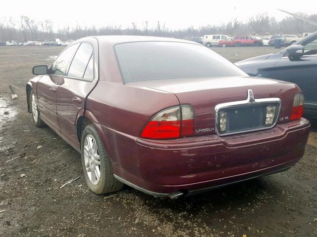 1LNHM87A93Y665369 - 2003 LINCOLN LS BURGUNDY photo 3