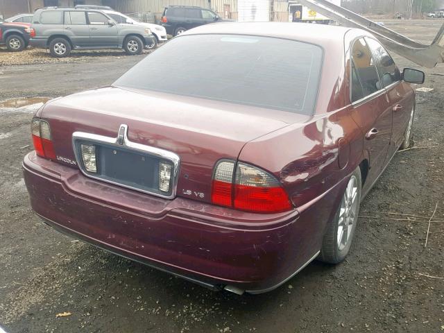 1LNHM87A93Y665369 - 2003 LINCOLN LS BURGUNDY photo 4