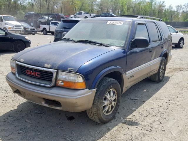 1GKDT13W812179543 - 2001 GMC JIMMY BLUE photo 2