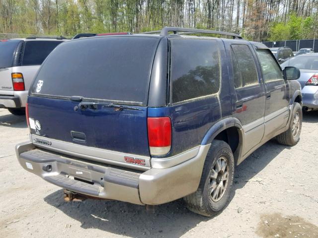 1GKDT13W812179543 - 2001 GMC JIMMY BLUE photo 4