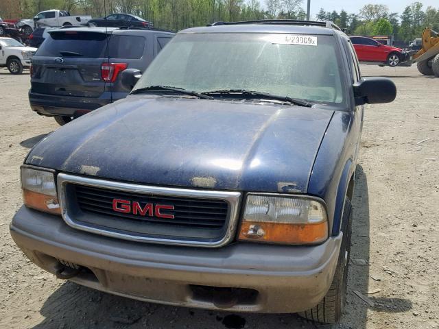 1GKDT13W812179543 - 2001 GMC JIMMY BLUE photo 9