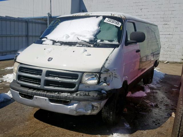 2B7JB21Y21K502068 - 2001 DODGE RAM VAN B2 WHITE photo 2