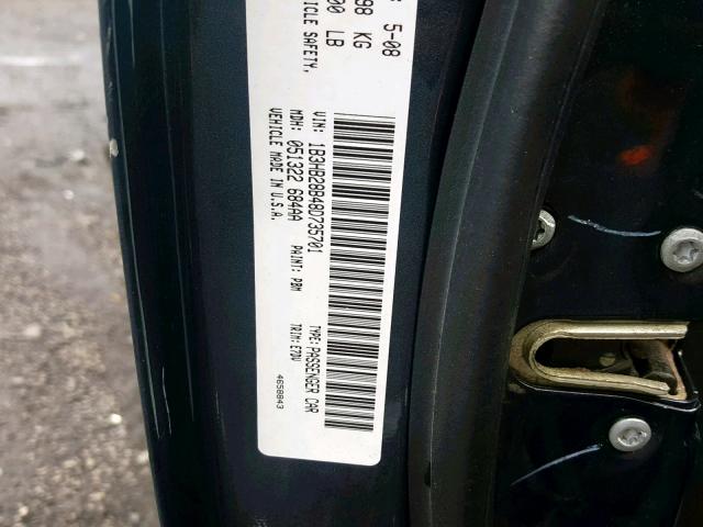 1B3HB28B48D735701 - 2008 DODGE CALIBER GRAY photo 10