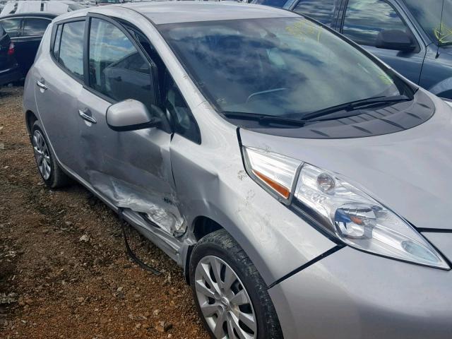 1N4AZ0CPXEC339122 - 2014 NISSAN LEAF S SILVER photo 9