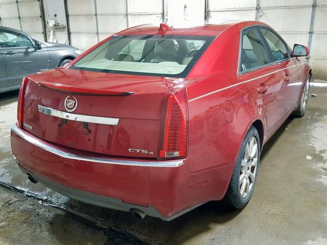 1G6DS57V290122143 - 2009 CADILLAC CTS HI FEA RED photo 4