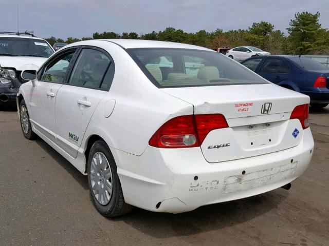 1HGFA46518L000196 - 2008 HONDA CIVIC GX WHITE photo 3