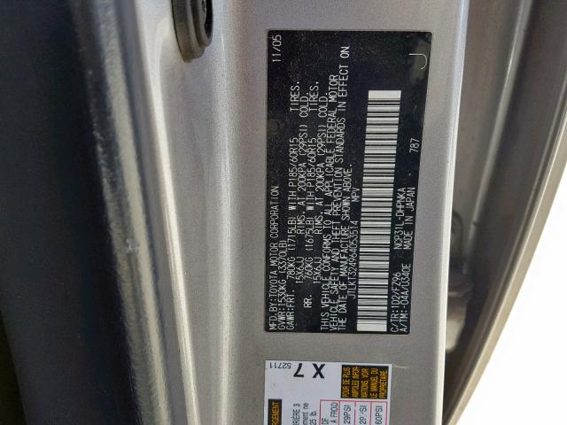 JTLKT324964053514 - 2006 TOYOTA SCION XB 银色 照片 10