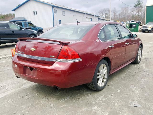 2G1WU57M291263847 - 2009 CHEVROLET IMPALA LTZ BURGUNDY photo 4