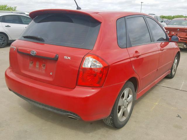 KNAFE241695024665 - 2009 KIA SPECTRA SX RED photo 4