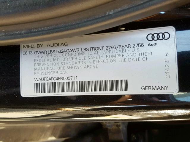 WAUFGAFC4EN009711 - 2014 AUDI A6 PREMIUM BLACK photo 10