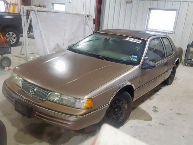 1MEPM6042MH614918 - 1991 MERCURY COUGAR LS GOLD photo 2