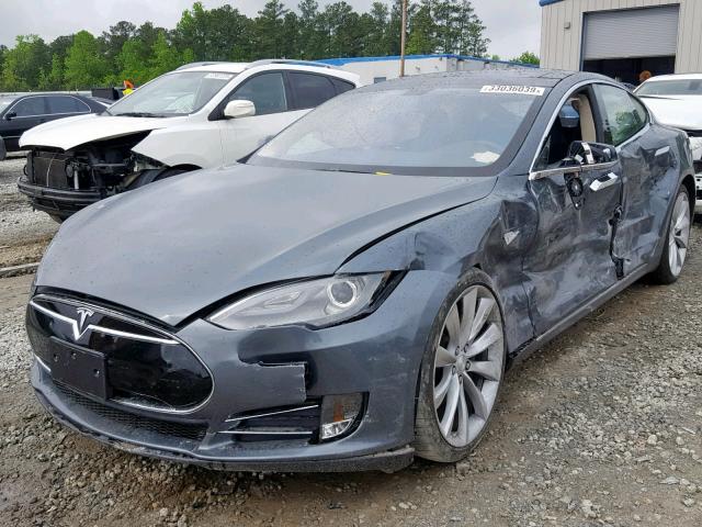 5YJSA1CPXDFP05660 - 2013 TESLA MODEL S GRAY photo 2