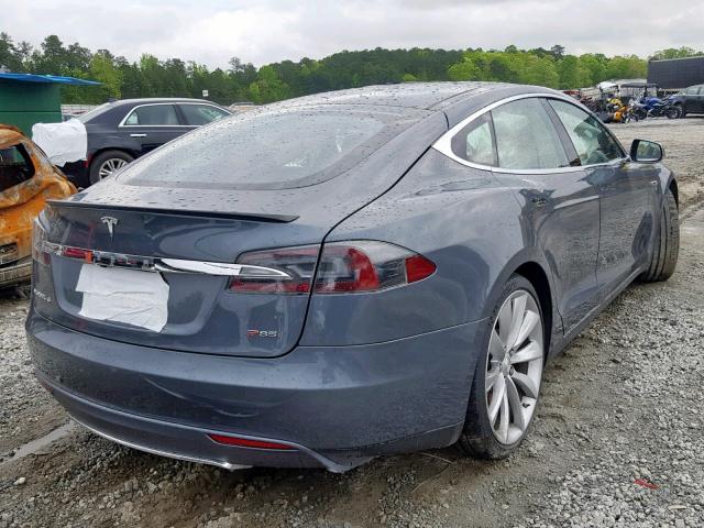 5YJSA1CPXDFP05660 - 2013 TESLA MODEL S GRAY photo 4