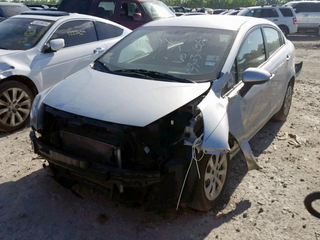 KNADM4A3XD6143642 - 2013 KIA RIO LX SILVER photo 2