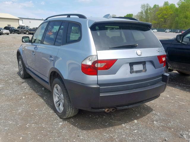 WBXPA93475WD12910 - 2005 BMW X3 3.0I BLUE photo 3