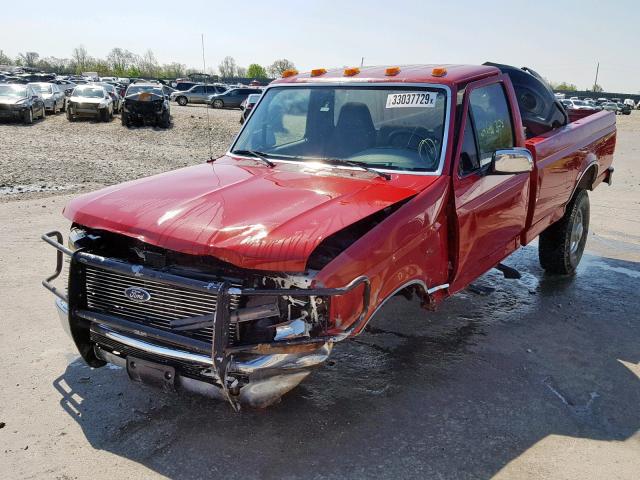 2FTHF36F6RCA67786 - 1994 FORD F350 RED photo 2