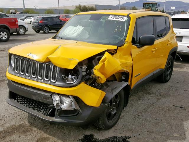ZACCJBAB3HPF38428 - 2017 JEEP RENEGADE S YELLOW photo 2