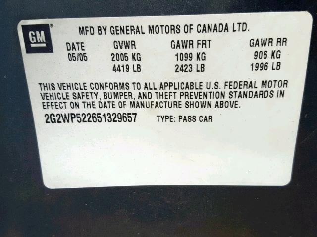 2G2WP552671183968 - 2007 PONTIAC GRAND PRIX 银色 照片 10