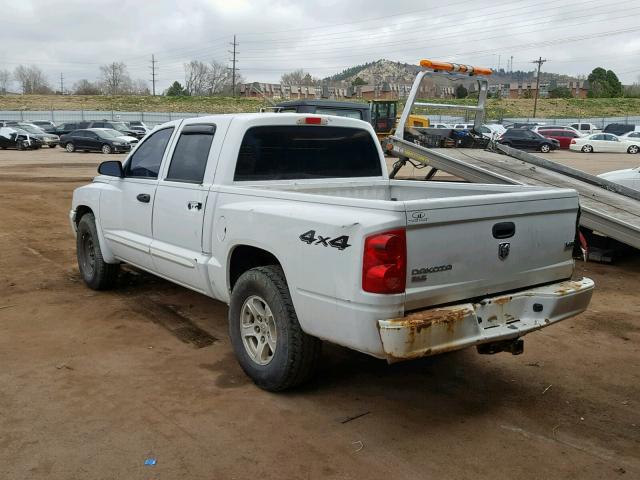 1D7HW48N85S262259 - 2005 DODGE DAKOTA QUA WHITE photo 3