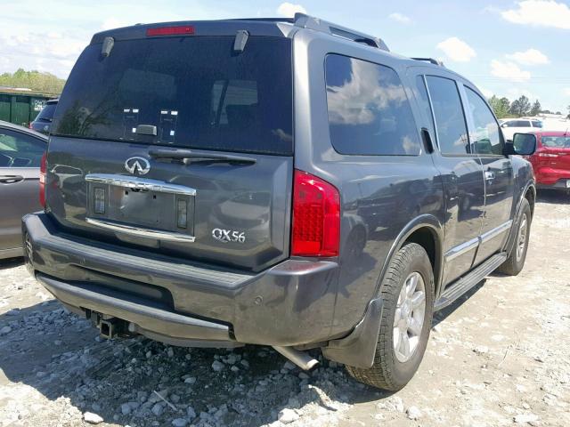 5N3AA08C75N804907 - 2005 INFINITI QX56 GRAY photo 4