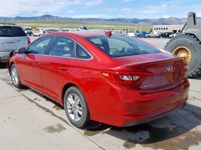 5NPE24AF4HH494243 - 2017 HYUNDAI SONATA SE RED photo 3