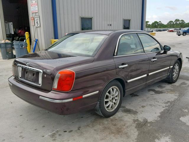 KMHFU45E15A427260 - 2005 HYUNDAI XG 350 PURPLE photo 4