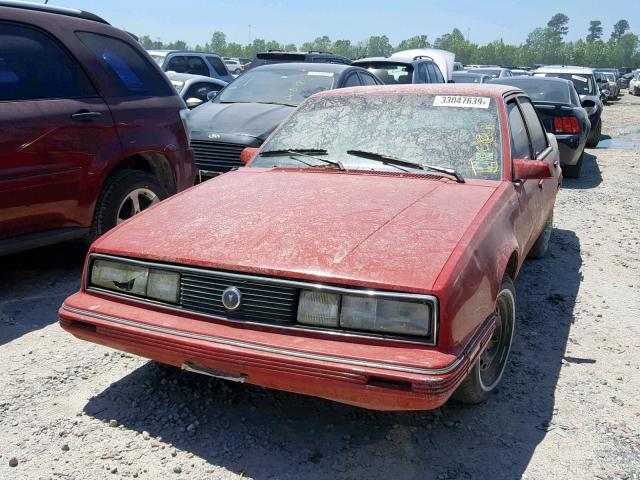 1G2AF54T5L6241692 - 1990 PONTIAC 6000 LE RED photo 2