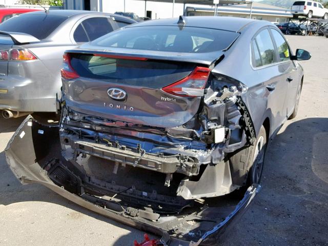 KMHC75LC8HU058031 - 2017 HYUNDAI IONIQ SEL GRAY photo 4