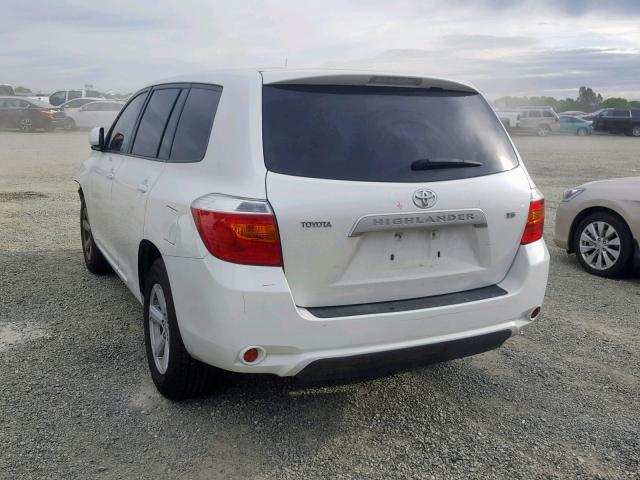 JTEDS41A482023299 - 2008 TOYOTA HIGHLANDER WHITE photo 3