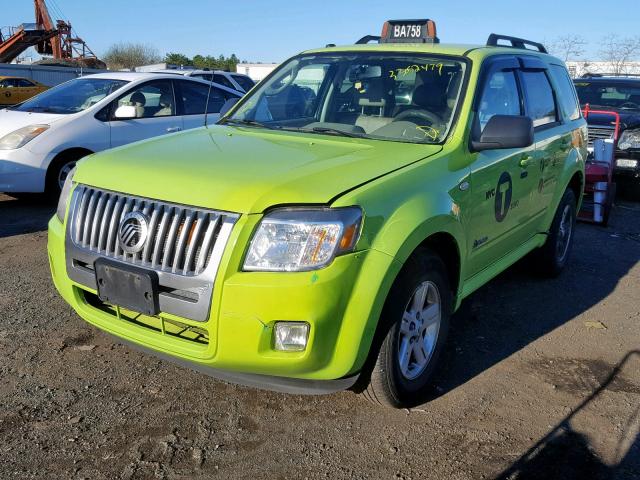 4M2CU29399KJ06341 - 2009 MERCURY MARINER HY GREEN photo 2