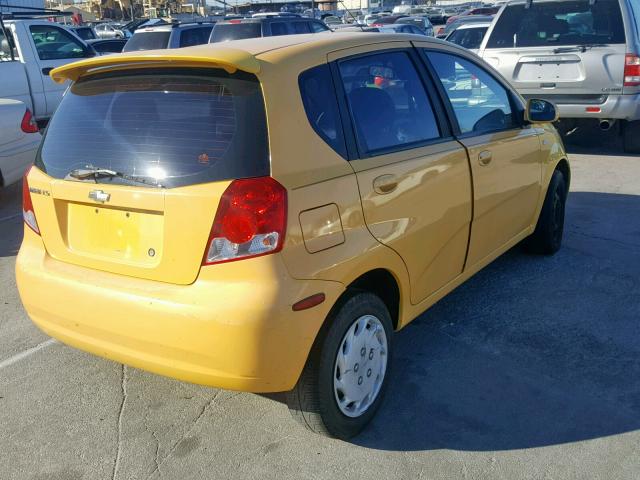 KL1TD66616B543877 - 2006 CHEVROLET AVEO BASE ყვითელი ფოტო 4