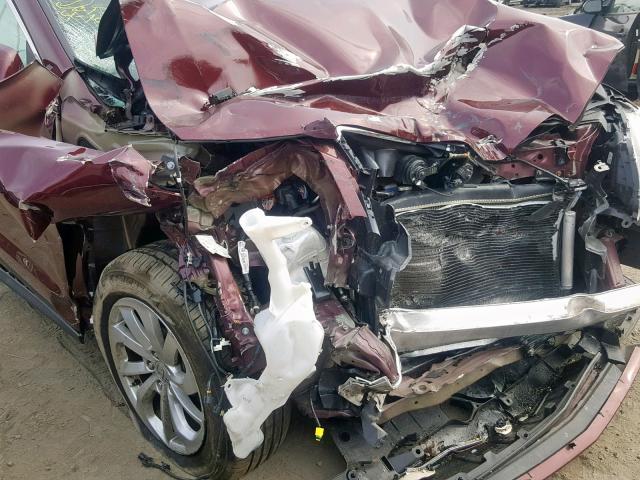 5J8TB4H55HL000358 - 2017 ACURA RDX TECHNO MAROON photo 9