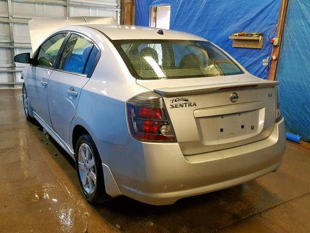 3N1AB6AP5BL608683 - 2011 NISSAN SENTRA 2.0 SILVER photo 3