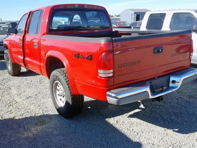 1D7HG48N33S266908 - 2003 DODGE DAKOTA QUA RED photo 3